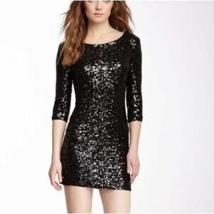 Quiet Luxury Black Sequin Mini Dress‎ | BB Dakota | Large | NWT | SKU233